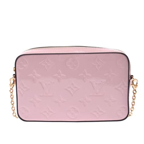 lv m64058|LOUIS VUITTON Monogram Vernis Camera Pouch Rose .